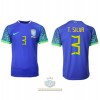 Maglia ufficiale Brasile Thiago Silva 3 Trasferta Mondiali 2022 per Uomo